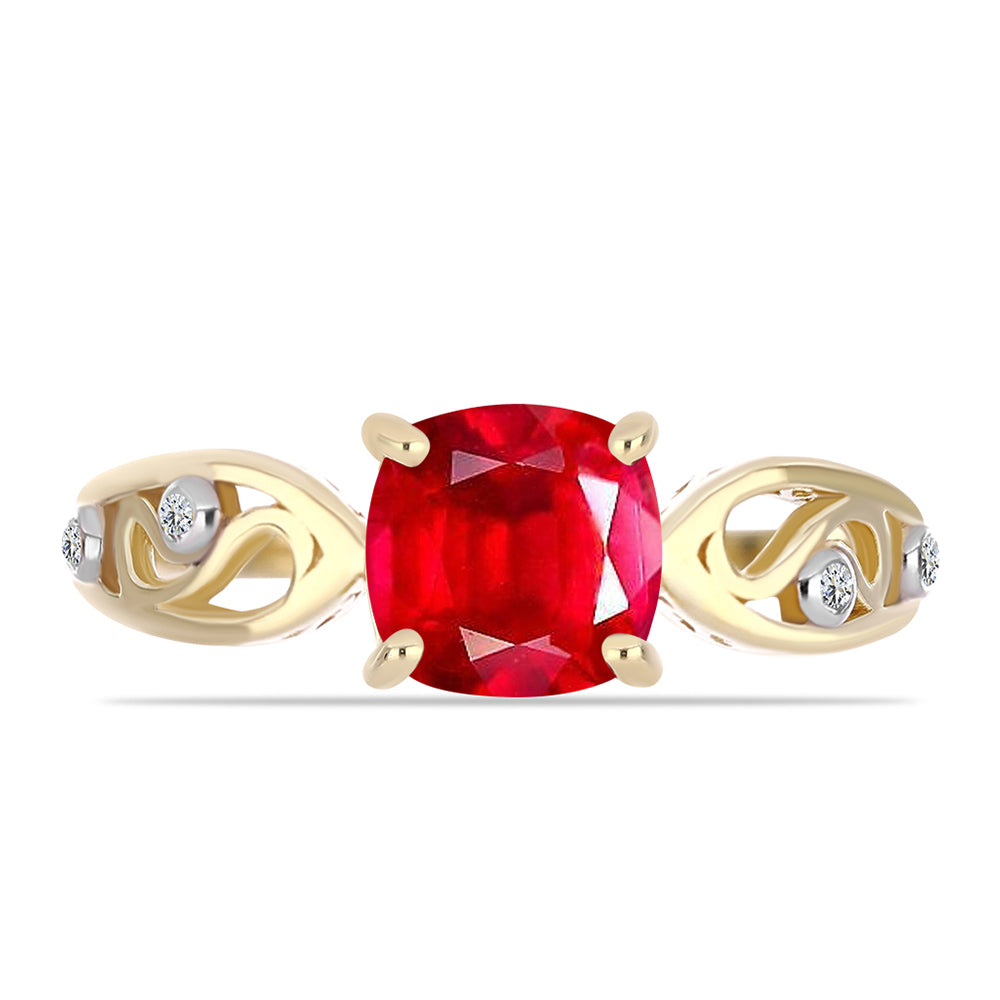 Pozlátený Strieborný Prsteň s Červeným Achátom a Bielym Topásom 1 