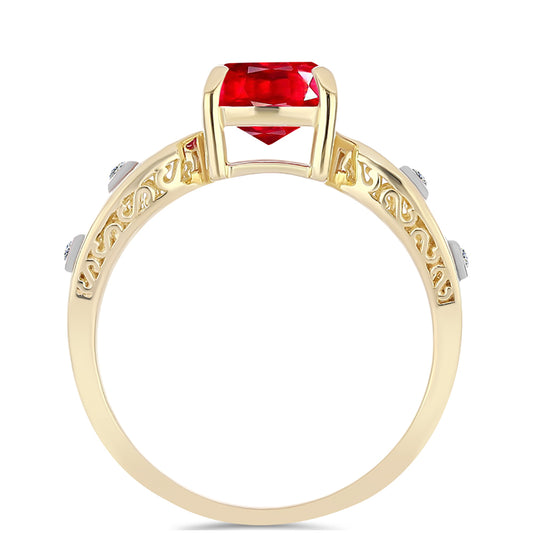 Pozlátený Strieborný Prsteň s Červeným Achátom a Bielym Topásom