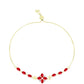 Pozlátený Strieborný Náramok s Červeným Achátom a Bielym Topásom