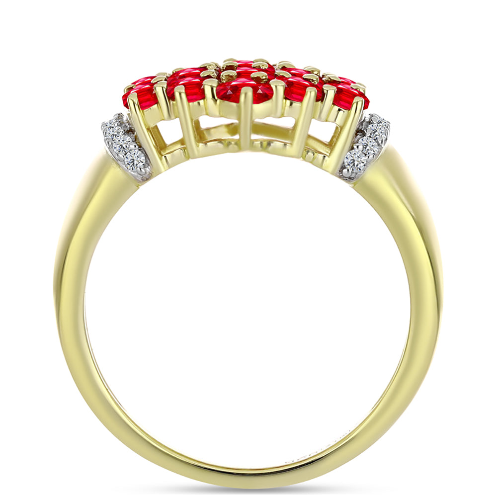 Pozlátený Strieborný Prsteň s Červeným Achátom a Bielym Topásom 2 