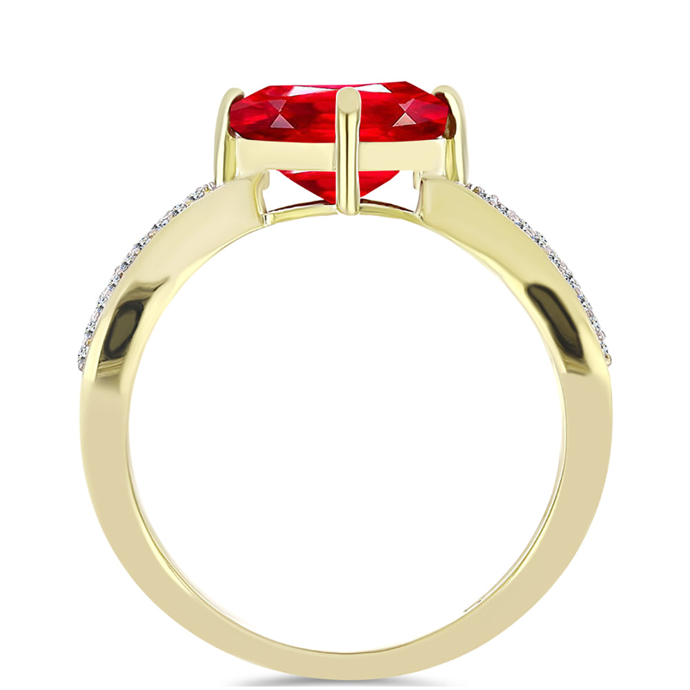 Pozlátený Strieborný Prsteň s Červeným Achátom a Bielym Topásom 2 