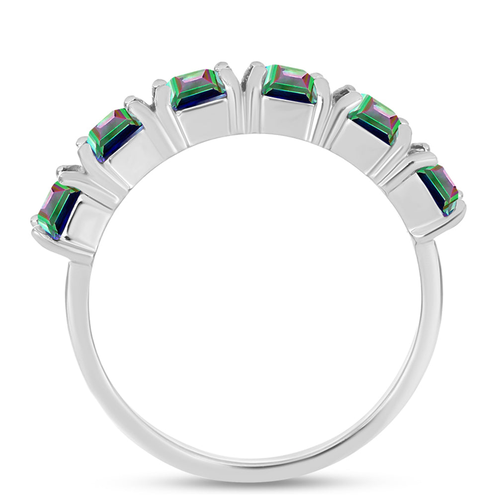 Strieborný Prsteň s Brazílskym Mysticky Zeleným Kremeňom 2 