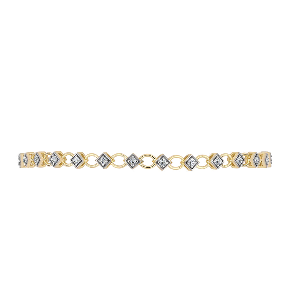 Pozlátený Strieborný Náramok s Certifikovaný Diamantom pestovaný v laboratóriu