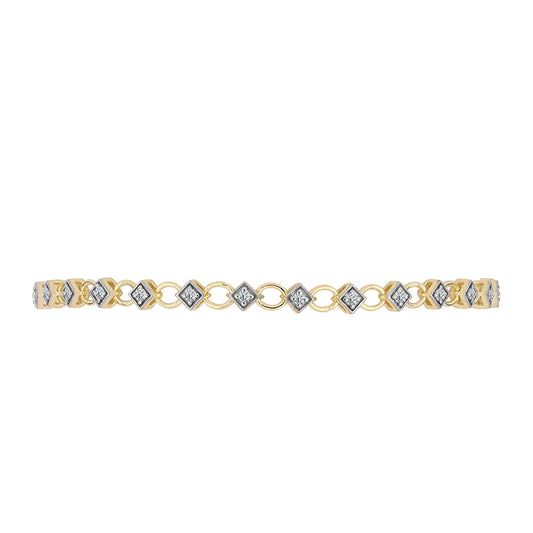 Pozlátený Strieborný Náramok s Certifikovaný Diamantom pestovaný v laboratóriu