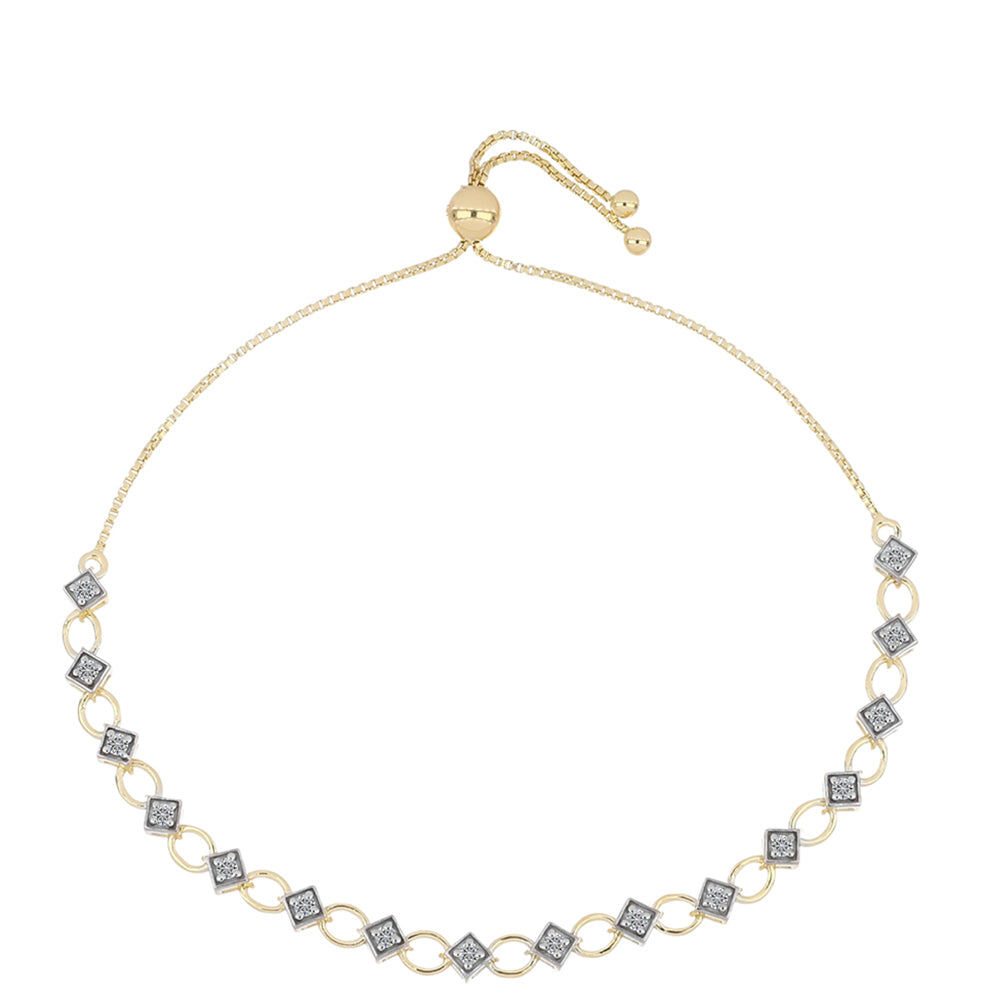 Pozlátený Strieborný Náramok s Certifikovaný Diamantom pestovaný v laboratóriu 1 