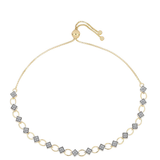 Pozlátený Strieborný Náramok s Certifikovaný Diamantom pestovaný v laboratóriu