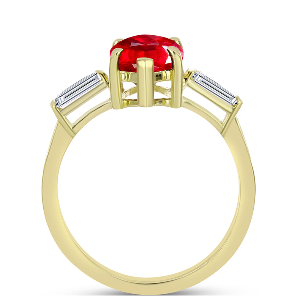 Pozlátený Strieborný Prsteň s Červeným Achátom a Bielym Topásom 2 