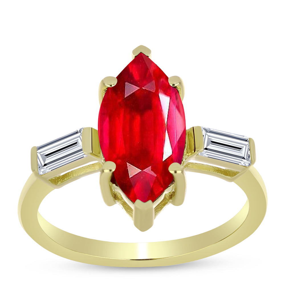 Pozlátený Strieborný Prsteň s Červeným Achátom a Bielym Topásom