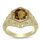 Pozlátený Strieborný Prsteň s Koňakovým Kremeňom