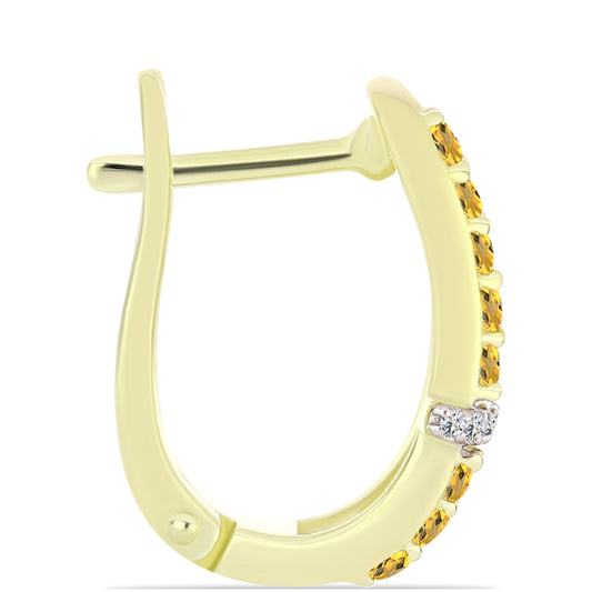 Pozlátené Strieborné Náušnice s Koňakovým Kremeňom a Bielym Topásom