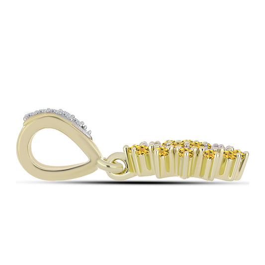 Pozlátený Strieborný Prívesok s Koňakovým Kremeňom a Bielym Topásom