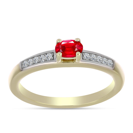 Pozlátený Strieborný Prsteň s Červeným Achátom a Bielym Topásom