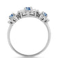 Strieborný Prsteň s S Oceánovo Modrým Moissanitom