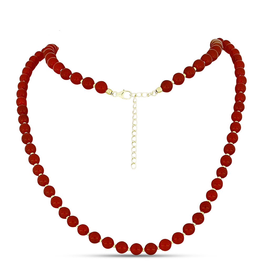 Pozlátený Strieborný Náhrdelník s Červeným Achátom 1 