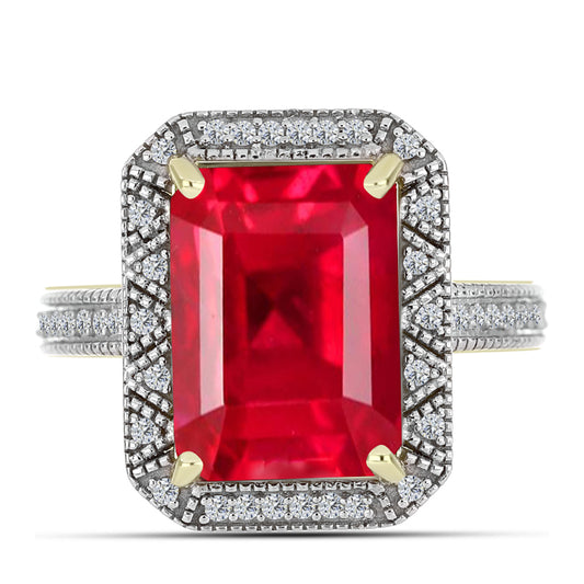 Pozlátený Strieborný Prsteň s Červeným Achátom a Bielym Topásom