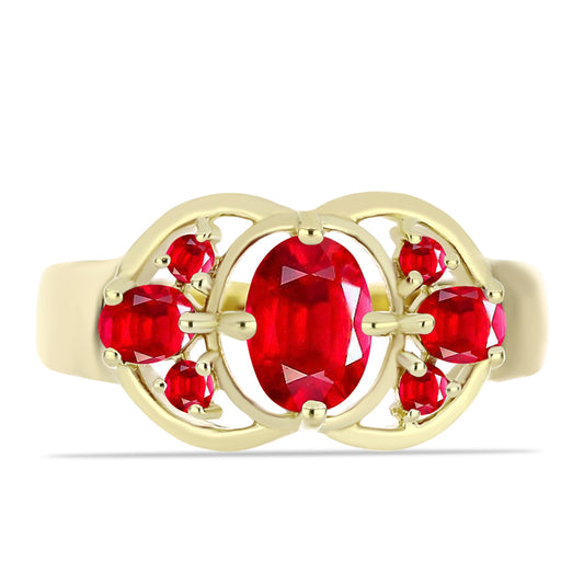 Pozlátený Strieborný Prsteň s Červeným Achátom