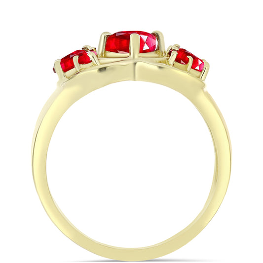 Pozlátený Strieborný Prsteň s Červeným Achátom