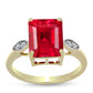 Pozlátený Strieborný Prsteň s Červeným Achátom a Bielym Topásom