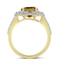 Pozlátený Strieborný Prsteň s Koňakovým Kremeňom a Bielym Topásom