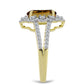 Pozlátený Strieborný Prsteň s Koňakovým Kremeňom a Bielym Topásom