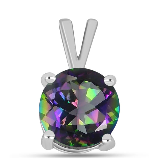 Strieborný Prívesok s Brazílskym Mysticky Zeleným Kremeňom