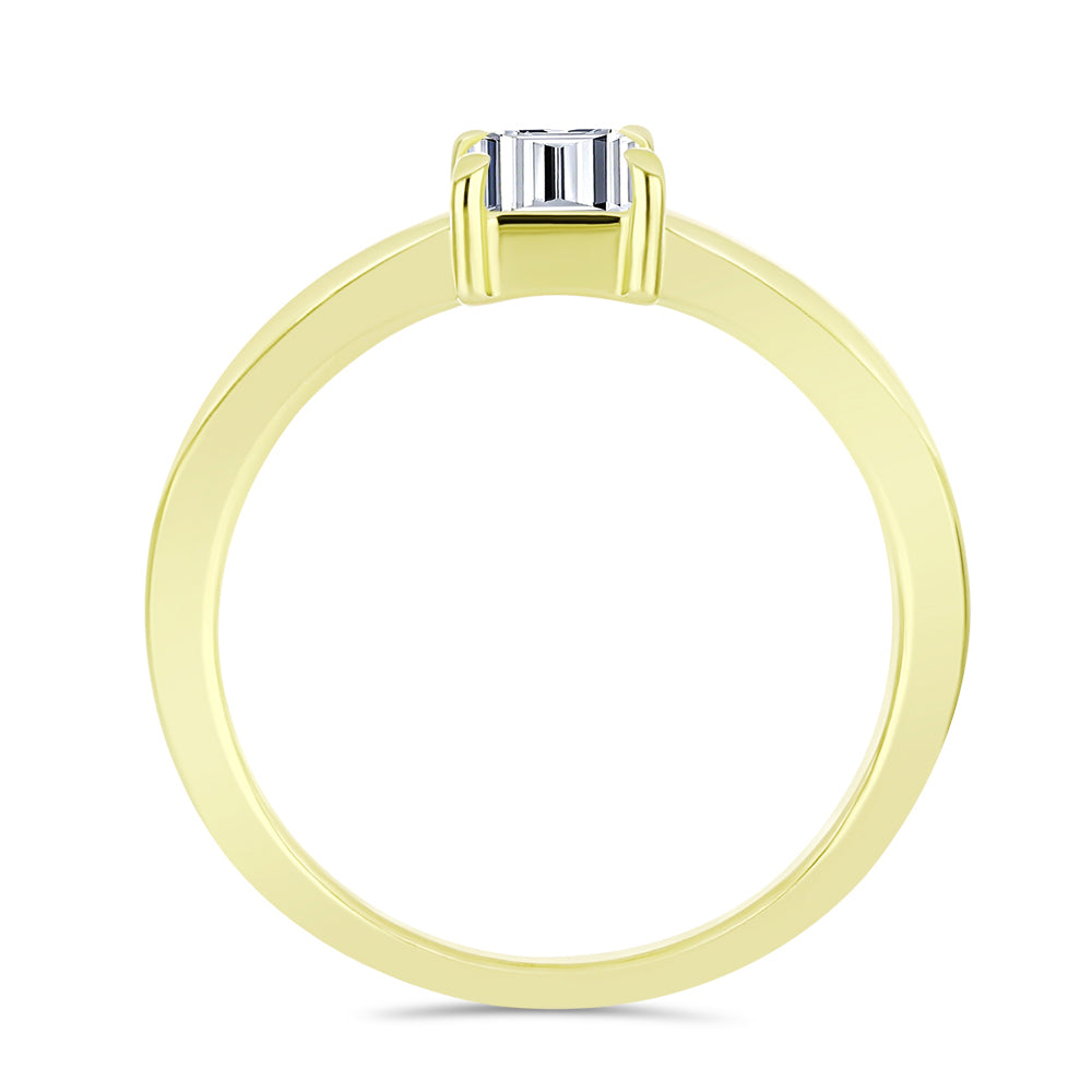 Pozlátený Strieborný Prsteň s Certifikovaný Diamantom pestovaný v laboratóriu