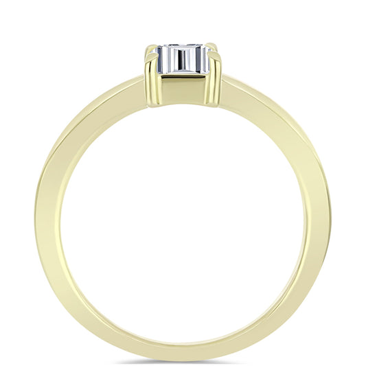 Pozlátený Strieborný Prsteň s Certifikovaný Diamantom pestovaný v laboratóriu