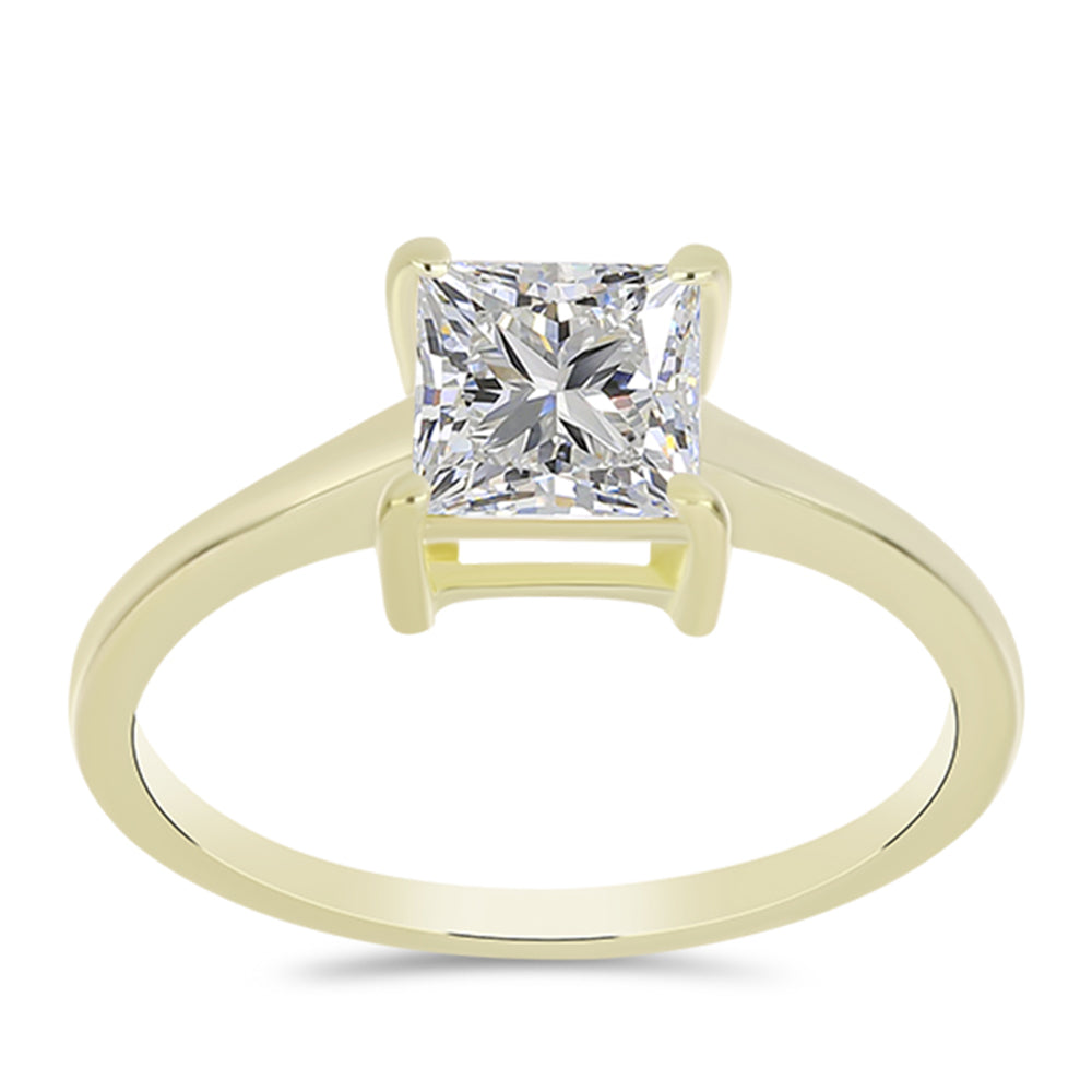 Pozlátený Strieborný Prsteň s Certifikovaný Diamantom pestovaný v laboratóriu