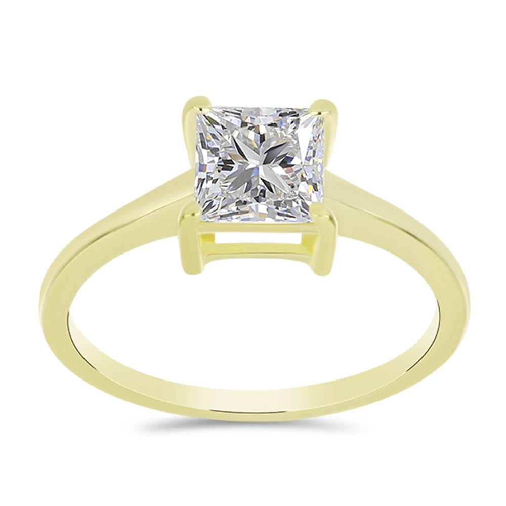 Pozlátený Strieborný Prsteň s Certifikovaný Diamantom pestovaný v laboratóriu