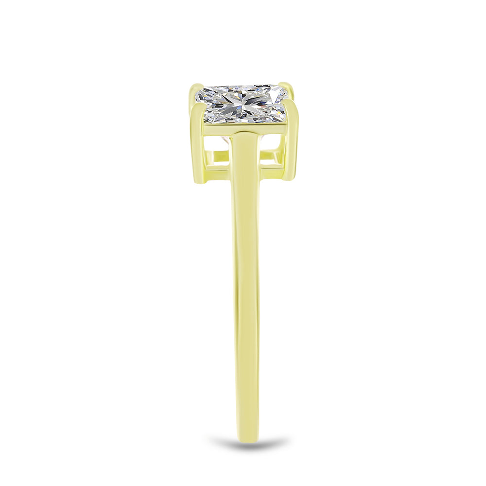 Pozlátený Strieborný Prsteň s Certifikovaný Diamantom pestovaný v laboratóriu