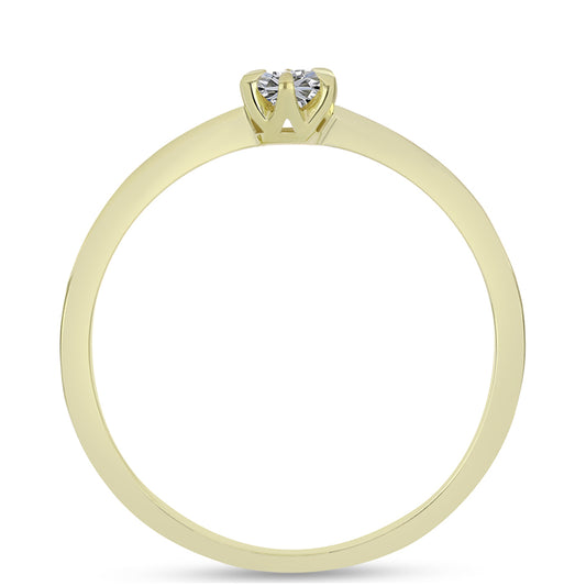 Pozlátený Strieborný Prsteň s Certifikovaný Diamantom pestovaný v laboratóriu