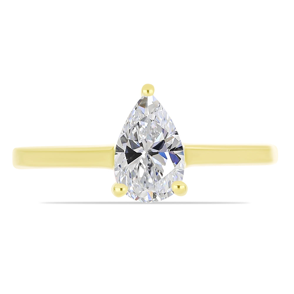 Pozlátený Strieborný Prsteň s Certifikovaný Diamantom pestovaný v laboratóriu