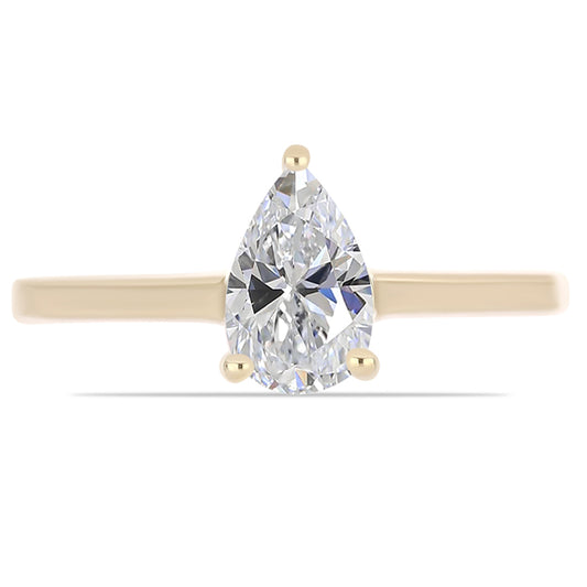 Pozlátený Strieborný Prsteň s Certifikovaný Diamantom pestovaný v laboratóriu