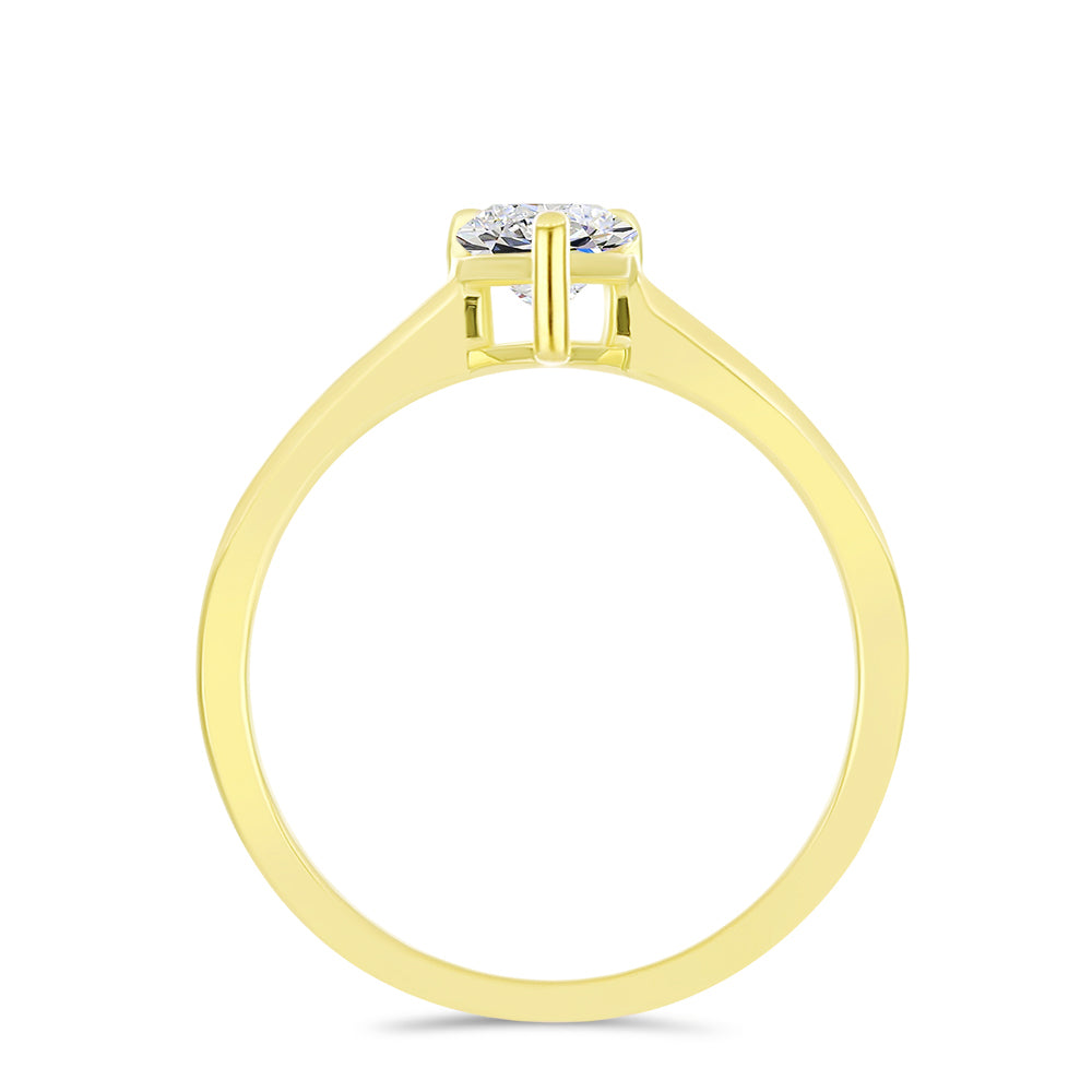 Pozlátený Strieborný Prsteň s Certifikovaný Diamantom pestovaný v laboratóriu