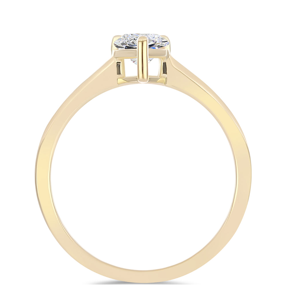 Pozlátený Strieborný Prsteň s Certifikovaný Diamantom pestovaný v laboratóriu