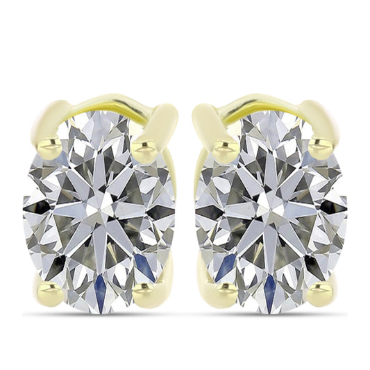 Pozlátené Strieborné Náušnice s Certifikovaný Diamantom pestovaný v laboratóriu