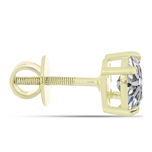 Pozlátené Strieborné Náušnice s Certifikovaný Diamantom pestovaný v laboratóriu