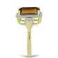 Pozlátený Strieborný Prsteň s Koňakovým Kremeňom a Bielym Topásom