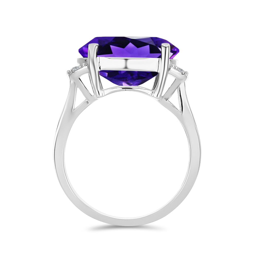 Strieborný Prsteň s Marockým Ametystom a Bielym Topásom 2 