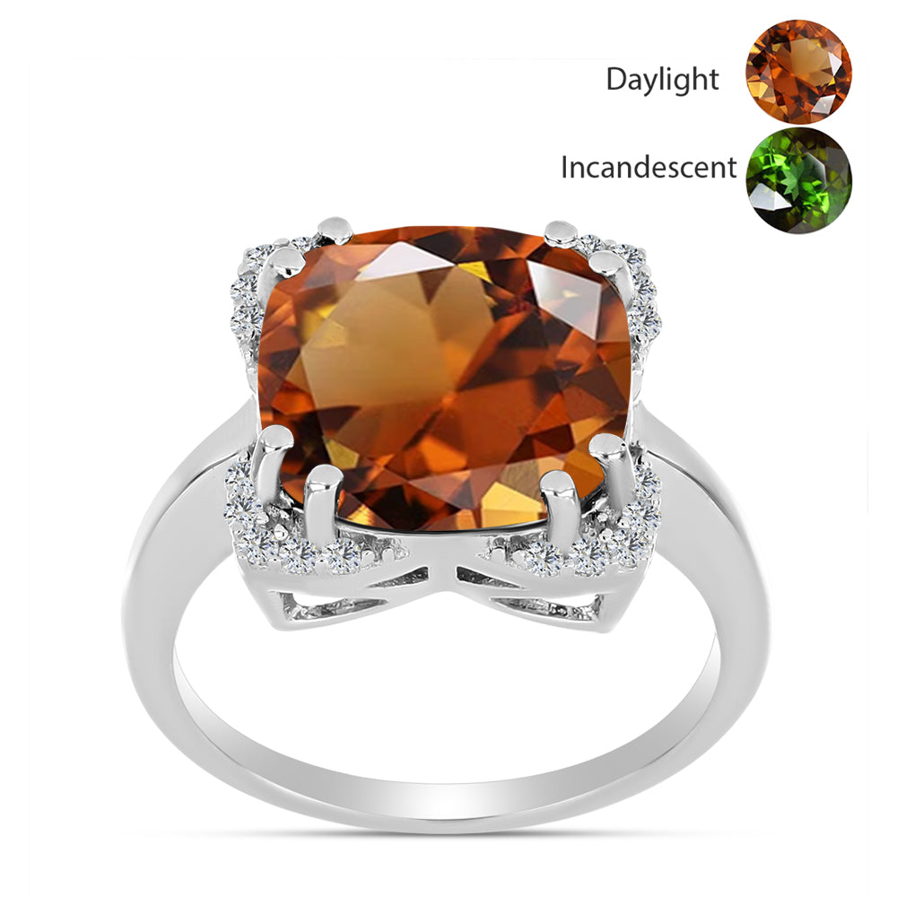 Strieborný Prsteň s Certifikovaný Anatólskym zultanitom pestovaný v laboratóriu a Bielym Topásom 3 