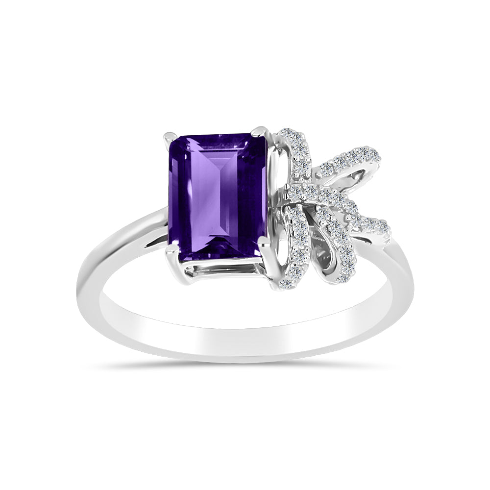 Strieborný Prsteň s Marockým Ametystom a Bielym Topásom 3 