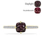Pozlátený Strieborný Prsteň s Farbu meniacim Granátom z Bekily a Bielym Topásom