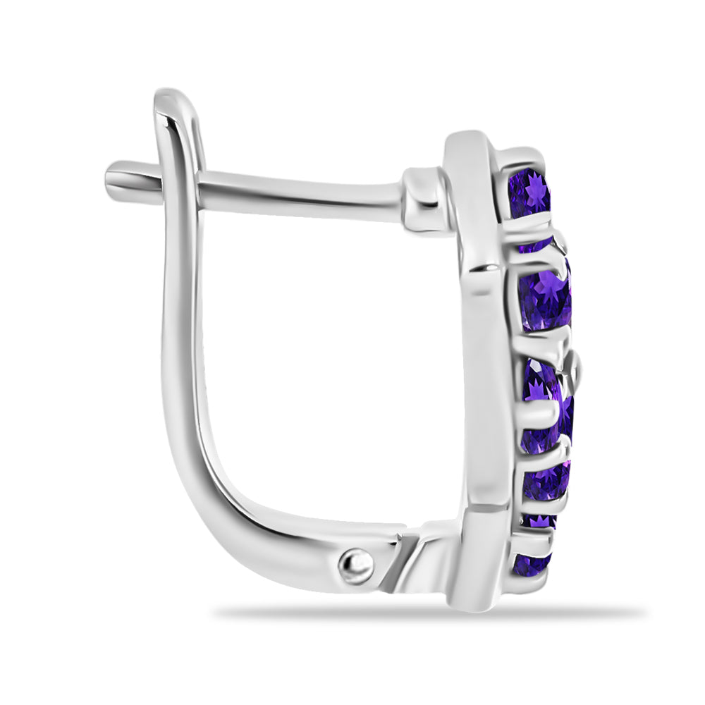 Strieborné Náušnice s Marockým Ametystom 2 