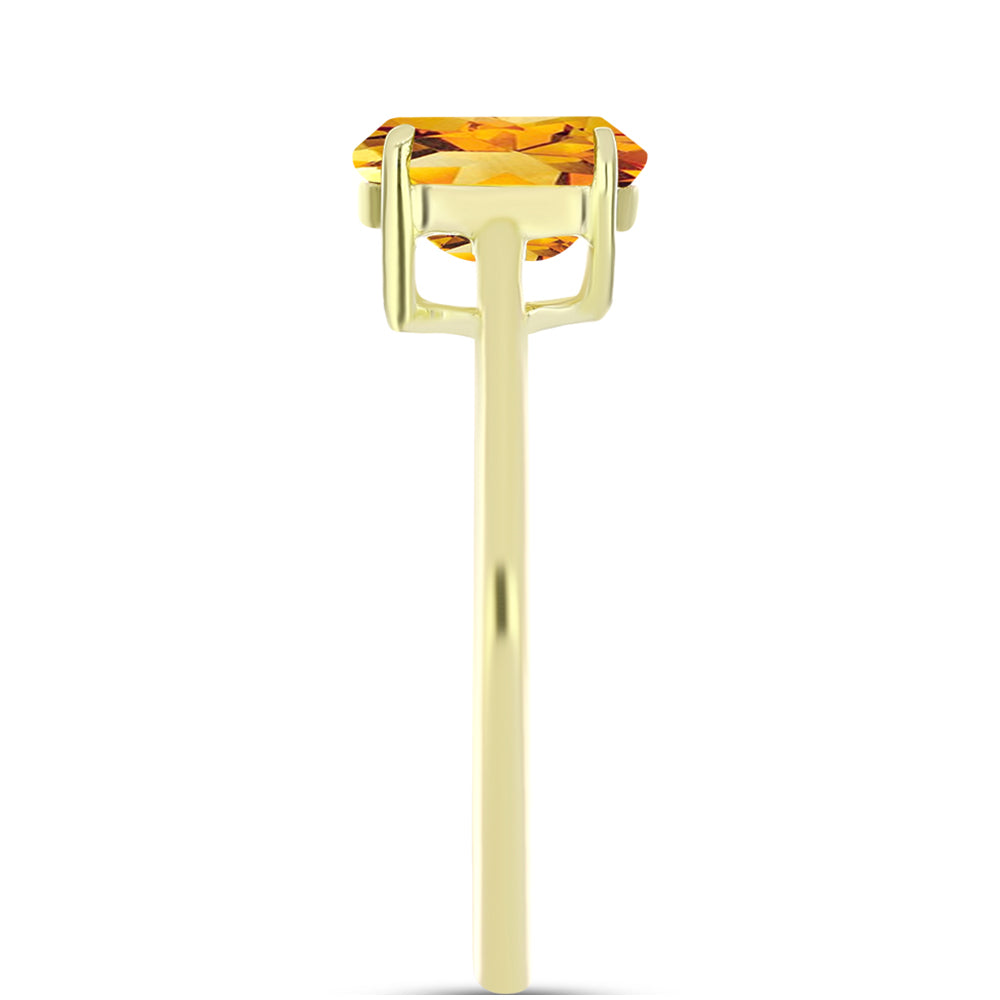 Pozlátený Strieborný Prsteň s so Zlatým Citrínom 4 