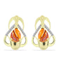 Pozlátené Strieborné Náušnice s Jaspisom Leví Tlapa a Bielym Topásom