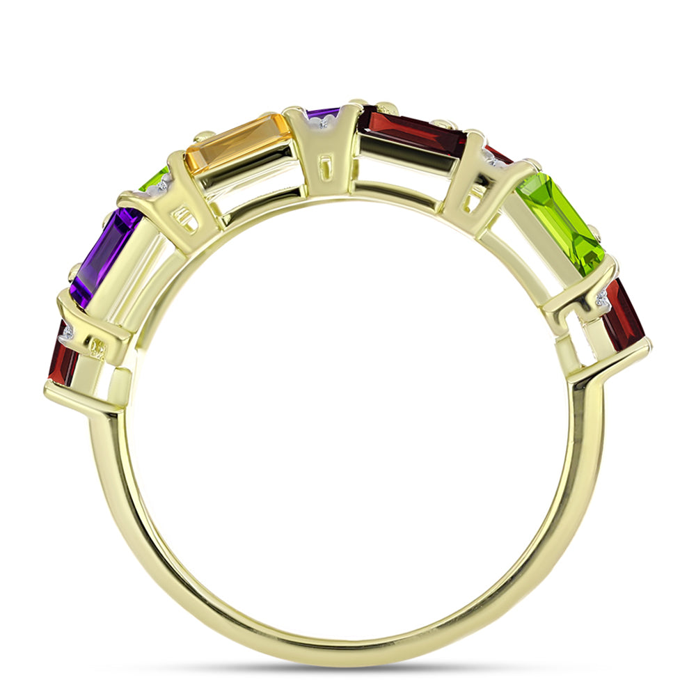 Pozlátený Strieborný Prsteň s Marockým Ametystom a Uralským Citrínom 2 