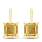 Pozlátené Strieborné Náušnice s so Zlatým Citrínom