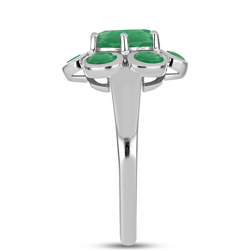 Strieborný Prsteň s Brazílskym Smaragdom 4 