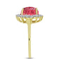 Pozlátený Strieborný Prsteň s Thulitom a Bielym Topásom