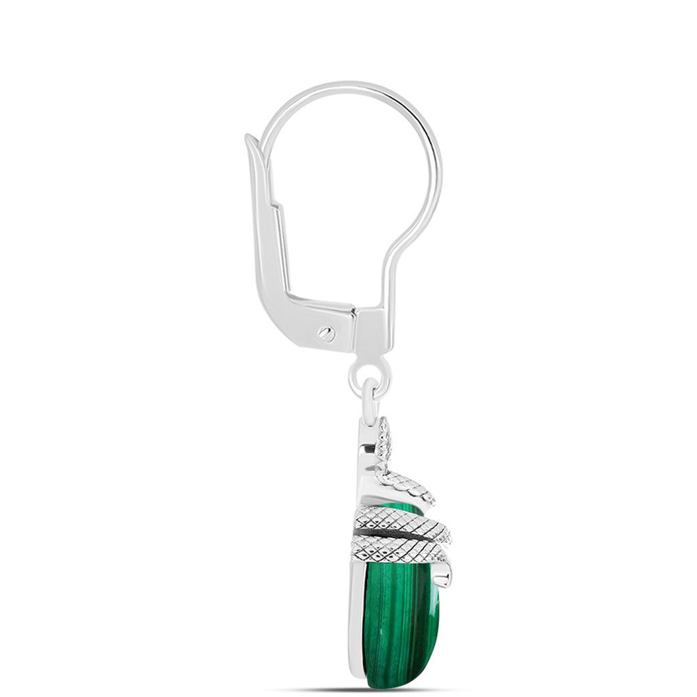 Strieborné Náušnice s Malachitom